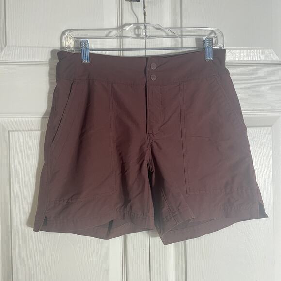 REI Co-Op Shorts Womens 4 Burgundy Hiking Outdoor Regular Fit Drawstring Pockets - Picture 2 of 14